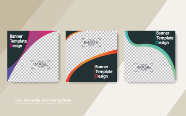 set banner social media post design,vector illustrations.