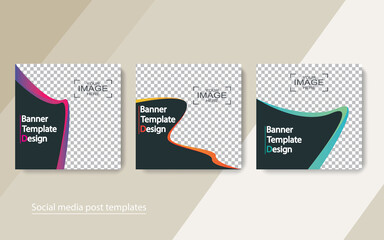 set banner social media post design,vector illustrations.