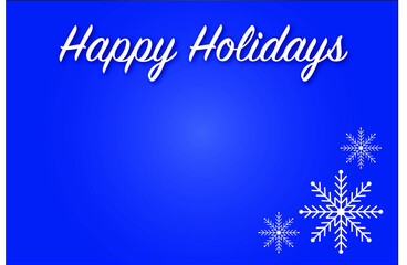 Naklejka na ściany i meble Happy holidays message with snowflake and blue background. Great for corporate messaging around the holidays.