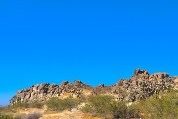 Southern California Desert Landscape with Rocks and Mountains 