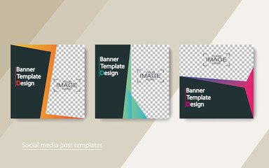 set banner social media post design,vector illustrations.