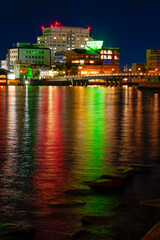 Obraz premium Lake Shinji at night