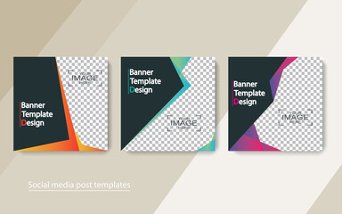 set banner social media post design,vector illustrations.