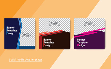 set banner social media post design,vector illustrations.