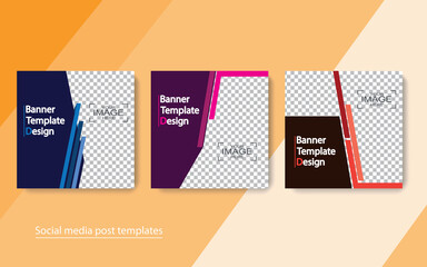 set banner social media post design,vector illustrations.