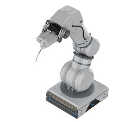 white robotic arm isolated