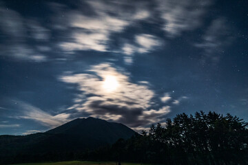 Mt. Sanbe at night