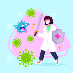fight-virus-concept | Vector illustration EPS 10.