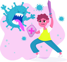 Fight-virus-concept | Vector illustration EPS 10.