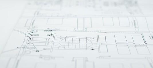 Detalle de un plano arquitectónico extendido
