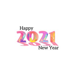 Happy New Year 2021 Greeting Card,New Year Background With Liquid Gradient