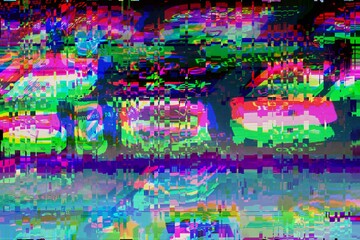 VHS Effects. Glitch Databending RGB Damaged Filter