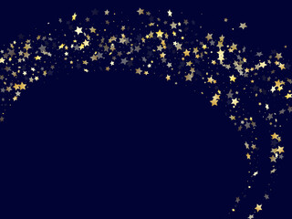 Gold falling star sparkle elements of glitter gradient vector background.