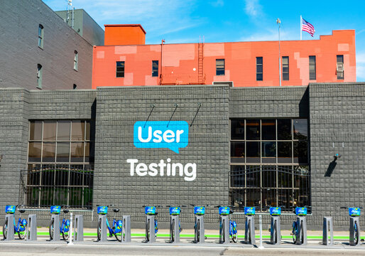 User Testing sign on the headquarters of software company that helps companies create great user experiences