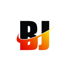 Letter BJ simple logo design vector