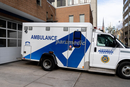 
Toronto, Canada - November 9, 2020: A TPS Ambulance Car Is Seen In Toronto; The City Of Toronto Paramedic Services (TPS) Is The Statutory Emergency Medical Services Provider.
