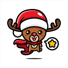 Santa's cute reindeer character becomes a hero