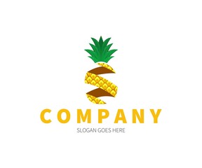 Pineapple Slice Logo Concept. Vector Design Illustration. Symbol and Icon Vector Template.