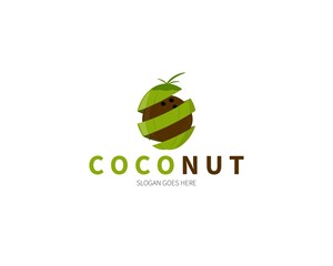 Coconut Peel Logo Concept. Vector Design Illustration. Symbol and Icon Vector Template.