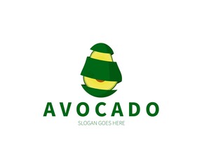 Avocado Peel Logo Concept. Vector Design Illustration. Symbol and Icon Vector Template.