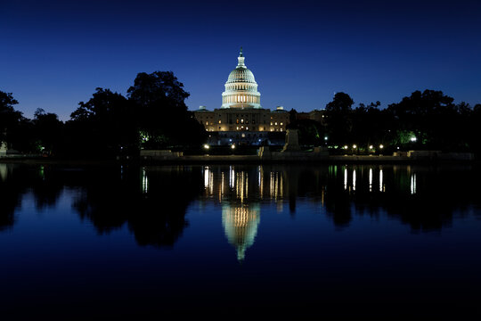 The United States Capitol in Washington DC at Blue Hour