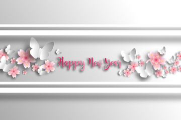 Sakura frame. Spring holiday card for web, banner, invitation, leaflet and so on. Spring holiday background.