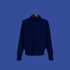 Blank tracksuit top mockup. Front view, 3d illustration, 3d rendering