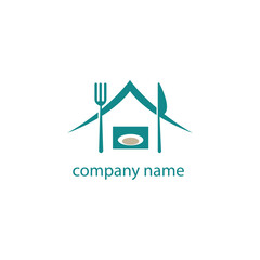 home and cutlery logo vector illustration color symbol restaurant design