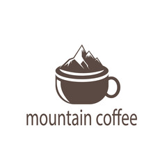 Coffee logo creative illustration mountain design abstract design vector