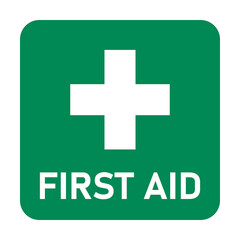 Obraz premium First Aid Icon with Cross. Vector Image.