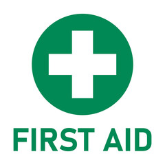 First Aid Icon with Cross. Vector Image.