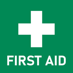 First Aid Icon with Cross. Vector Image.