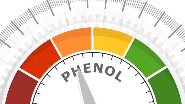 Scale with arrow. The lactic acid measuring device. Sign tachometer, speedometer, indicator.