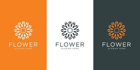 nature flower logo premium vector