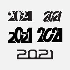 new year icon 2021. compiled numeric models. vector