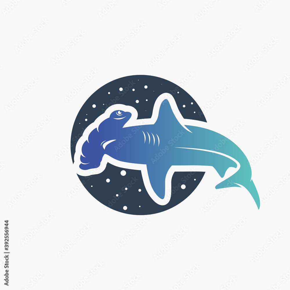 Poster Modern Hammerhead Shark Logo