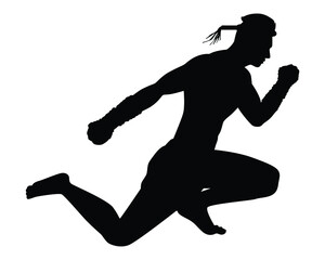 Thai boxing man  silhouette vector on white background