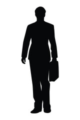 Businessman silhouette vector on white background