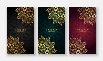 Luxury mandala background with floral ornament pattern. Hand drawn mandala design. Vector mandala template for decoration invitation, cards, wedding, logos, cover, brochure, flyer, banner.