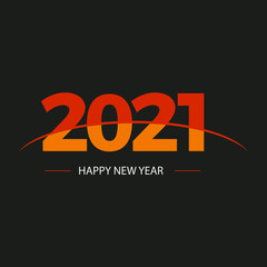 2021 Happy New Year. Greeting card with inscription Happy New Year 2021