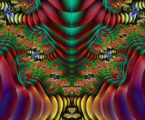 Computer generated abstract colorful fractal artwork