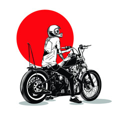 chooper motorcycle vector illustration