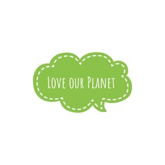 ''Love our Planet'' Lettering Illustration