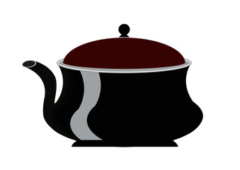 Black color Teapot vector graphic design
