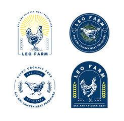 chicken farm logo template design