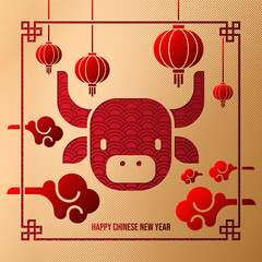 Naklejka na ściany i meble Chinese New Year Of Ox