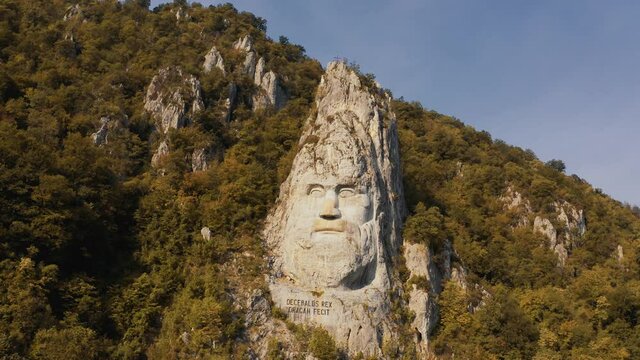 Aerial, The Colossal Head of Decebalus, King Of The Dacians, Romania