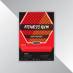 Modern Professional Fitness Gym Flyer Design Template Vector Illustration