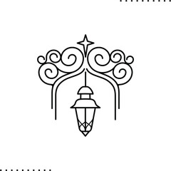 Ramadan greeting vector icon in outlines 