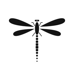 Dragonfly icon. Silhouette of dragonfly. Vector illustration.